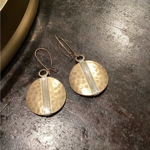 Boho hammered metal earrings